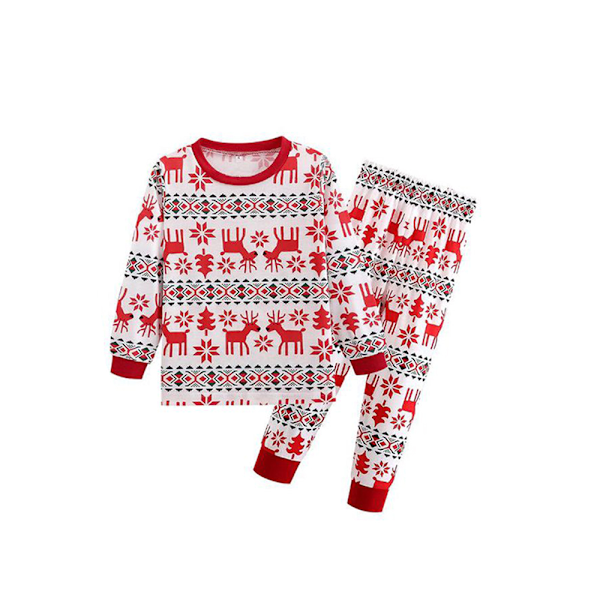 Familjematchande pyjamas för barn, spädbarn, jul, julhjortstryck, vuxen nattkläder, pyjamas, pyjamasset Kids 3-4Years