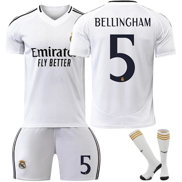 NO. 5 Bellingham Lasten Jalkapallopaita Setti T-paita Shortsit Sukat Pelipaita Lapsille Pojille Taaperoille 18