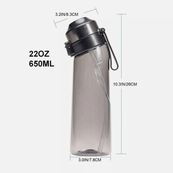 650ML Vattenflaska med 7 Frukt Doftflaskor Inkluderade Smaksatta Smak-Pods Pink