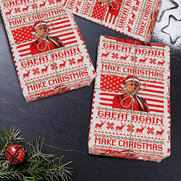 T__rump Inslagningspapper Jul, President Inslagningspapper, Presentpapper Red