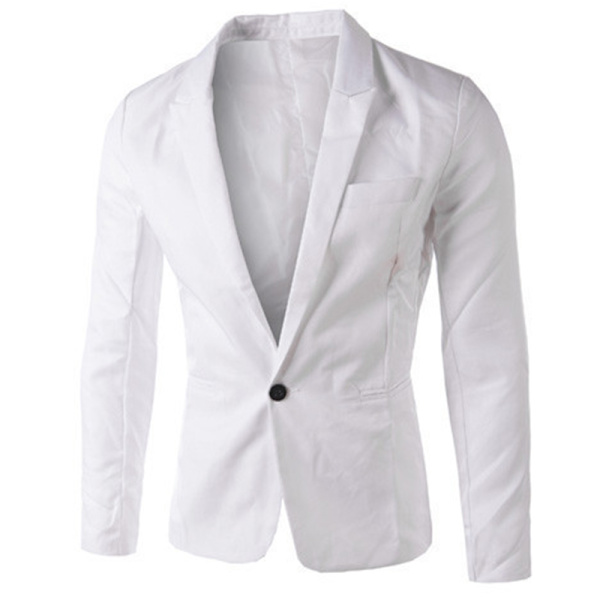 Herrejakkesæt Slim Frakke Top Formel Forretningsinterview Møde white 2XL