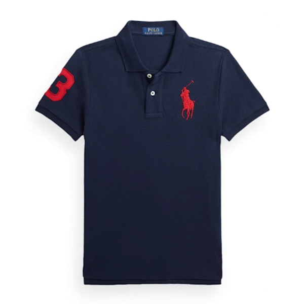 PoloRalphLauren Herr Classic Fit Kortärmad Poloshirt Royal Blue-Red M