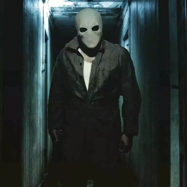 Halloween Slender Man Skräck Alien Latex Mask för Vuxna Cosplay Fest Fancy Dress