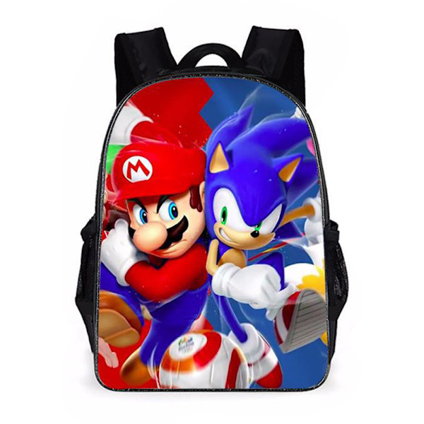 Super Mario Print Ryggsäck Barn Pojkar Flickor Skola Axelväska Ryggsäck Bokväska F