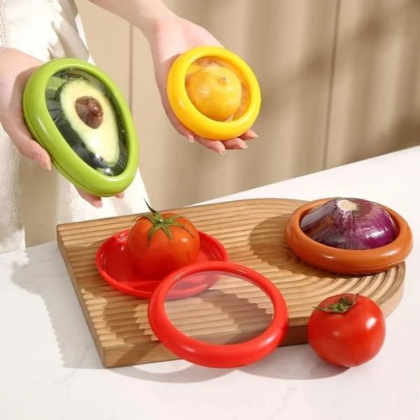 Kontinuerlig Förvaringsbehållare, Kontinuerlig Förvaring, Frukt- och Grönsaksantioxidantförvaringslåda, Silikonfruktförvaringslåda (4 stycken) 4PCS