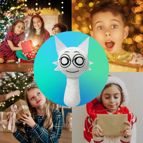 Sprunki Plysjdukke, 25 cm Sprunky Wenda og Gray Plysjleker, Sprunk Myke og Morsomme Utstoppede Leker Dukker for Fans og Venner Bursdag Blue