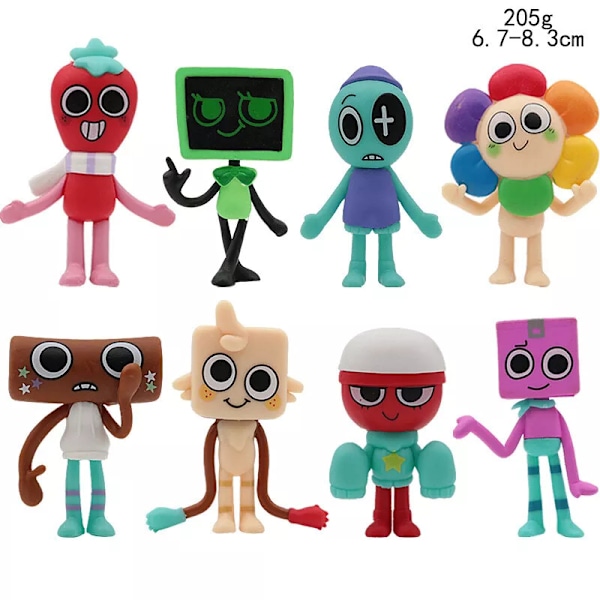 8-pack Dandys World Figurleksakssats Modell Actionfigurer Samlarföremål 8PCS