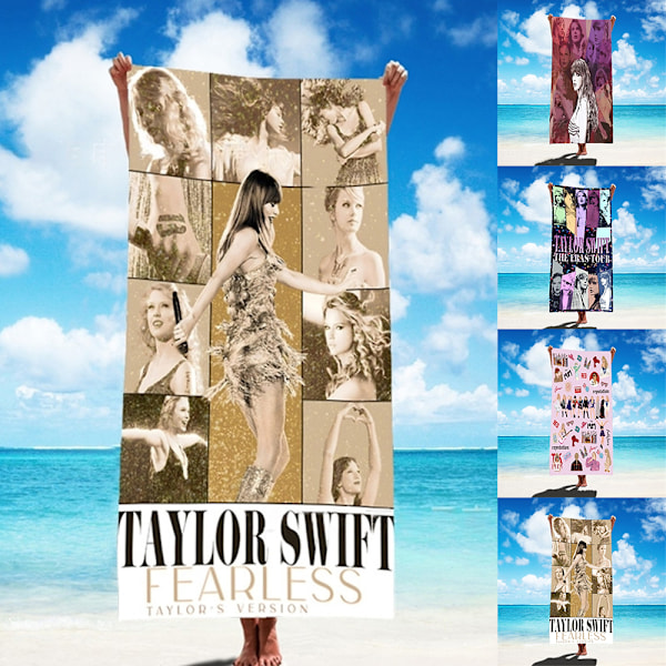 Taylor Swift Mikrofiber Strandbadhandduk 30x59 tum för Vuxna Barn Pojke Flicka D 75*150CM