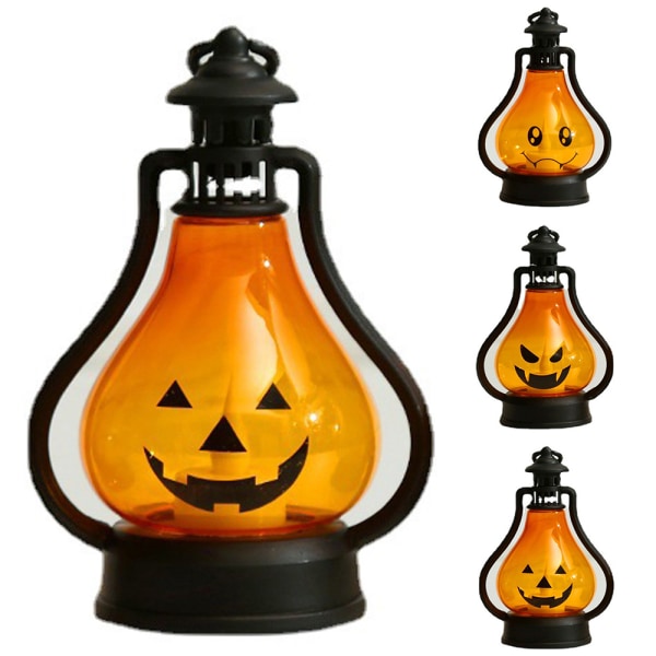 Halloween pumpa lykta rekvisita Party Hängdekor LED-lampa B