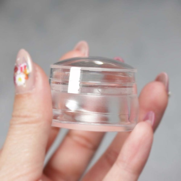 Transparent nail art runt huvud silikonstämpelverktyg