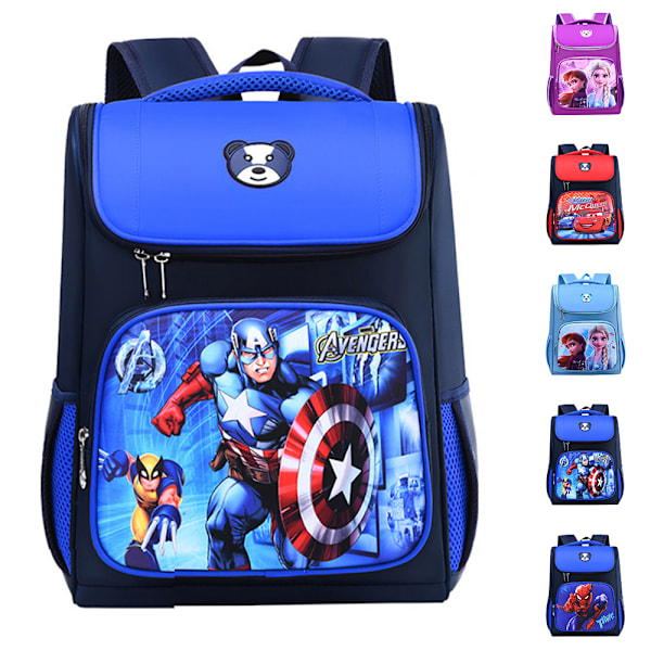 Spider-Man/Cars/Frozen-tema skolväska barn flickor pojkar ryggsäck barn D