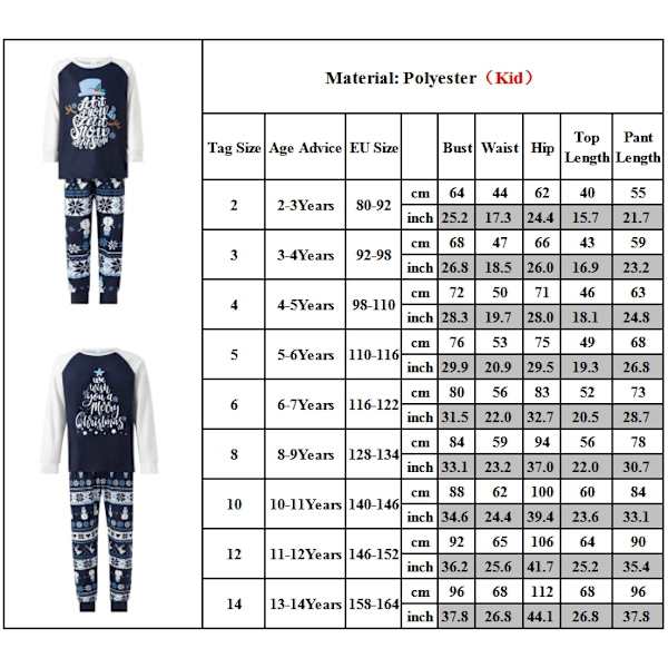 Familjematchande Pyjamas för Vuxna, Barn och Spädbarn - Jultema Kids-B 4-5Years