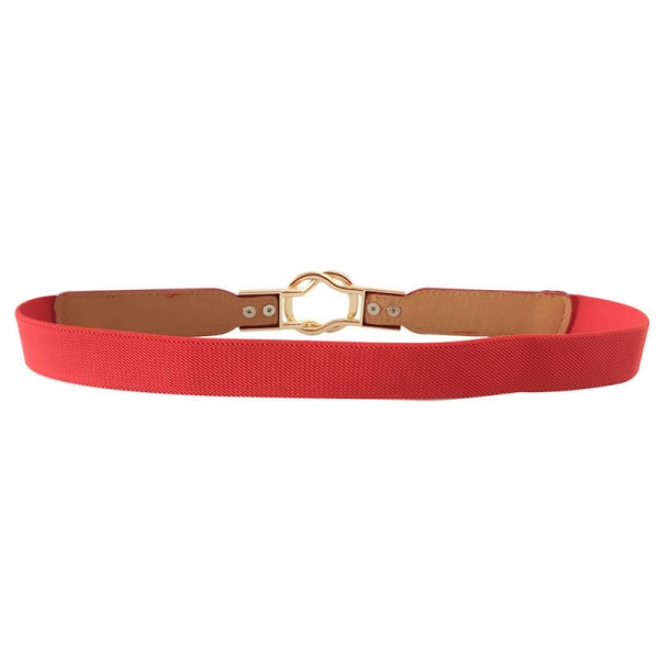 Liten elastisk stretch cinch midjebälte för damklänningar red