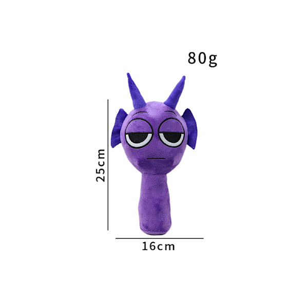 Sprunki Plysjdukke, 25 cm Sprunky Wenda og Gray Plysjleker, Sprunk Myke og Morsomme Utstoppede Leker Dukker for Fans og Venner Bursdag Purple