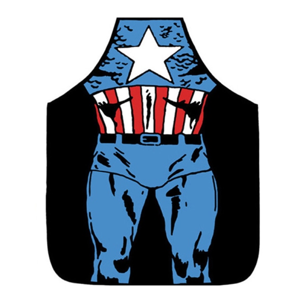 Print Förkläde med fickor Haklapp Förkläden Kök Matlagning Kock Bakning Captain America 54x72cm