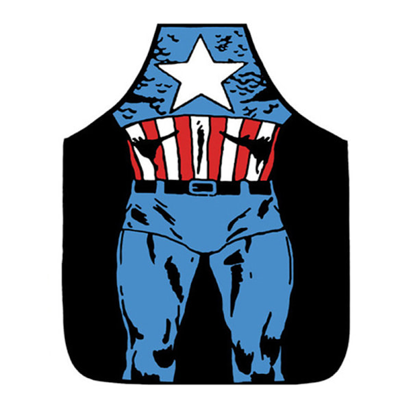 Tryckt förkläde med fickor Haklappsförkläden Kök Matlagning Kock Bakning Captain America 54x72cm
