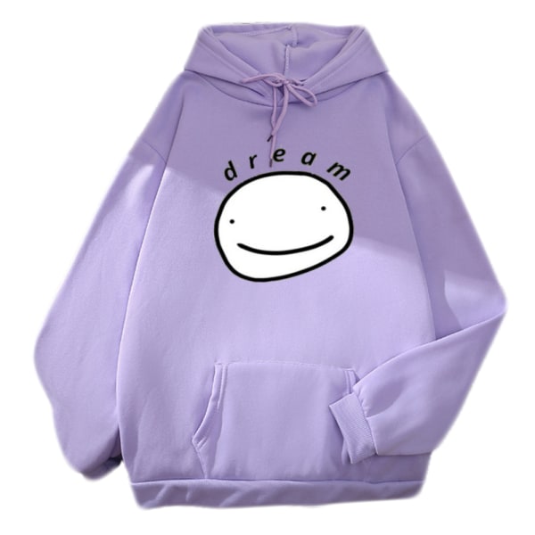 Casual Hoodies Oversized Smily Print Harajuku Sweatshirts Anime Purple 2 XL