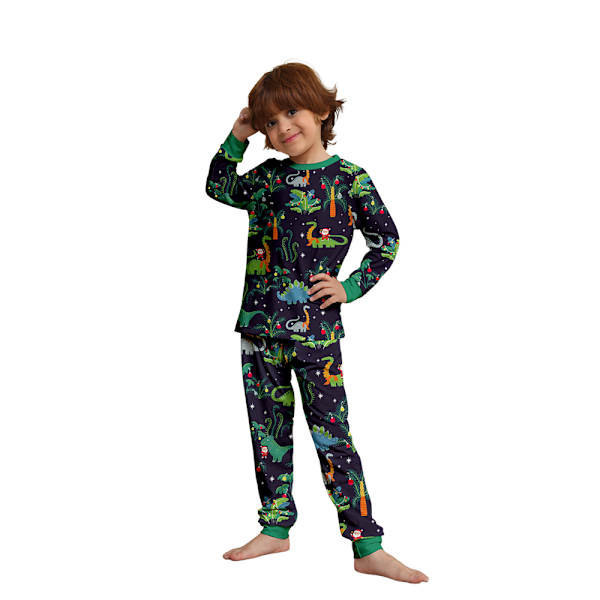 Julpyjamas för familjen - matchande dinosaurie-tryckta pyjamas för barn, spädbarn och vuxna Kids 5-6Years