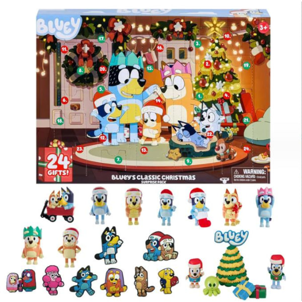 Bluey Figurer Julkalender Barn 24st Leksak Prydnad B