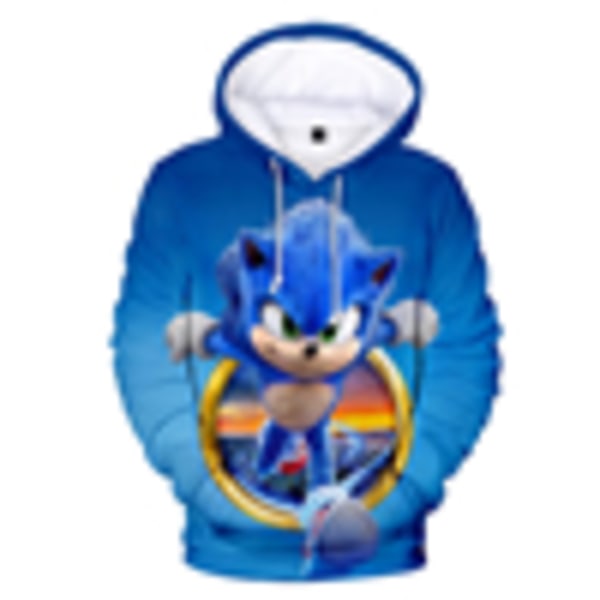 Pojkar Flickor Tecknad Hedgehog Sonic Hood Sweater Jacka C 160cm
