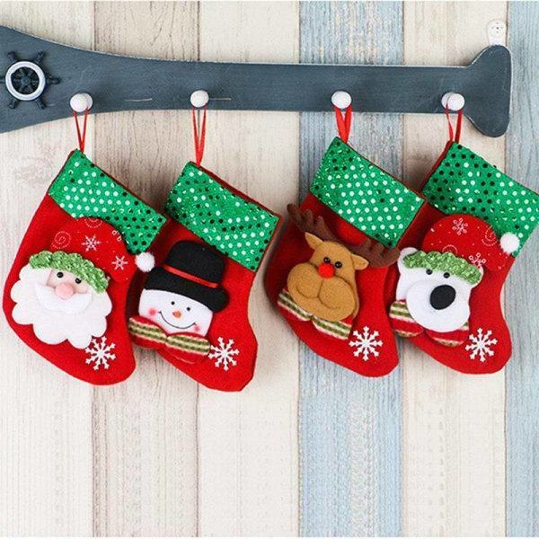 Julstrumpa med älg, juldekoration, påse, strumpa, festpresent Santa Claus Socks