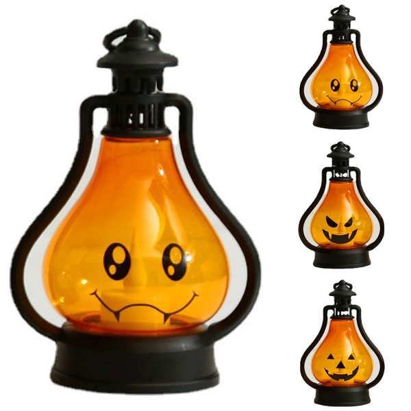 Halloween pumpa lykta rekvisita Party Hängdekor LED-lampa A