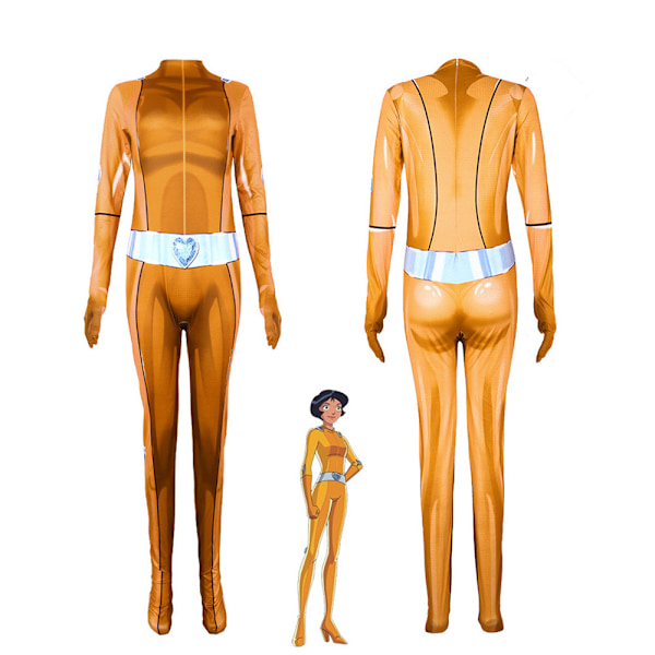 Totally Spies Clover Ewing Alexandra Cosplay -asu aikuisille ja lapsille, haalarit, trikoot, Halloween Zentai -bodypuku Yellow 170cm
