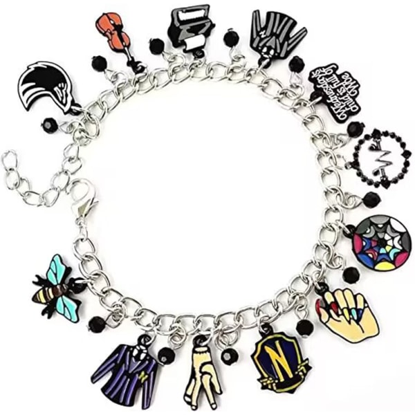 Onsdag Addams Charm Armband Smycken, Enid, Thing, Nevermore