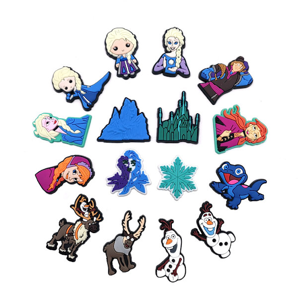 16 stk. Frozen sko charms spænder til Croc træsko sandaler dekor tilbehør gaver 16PCS