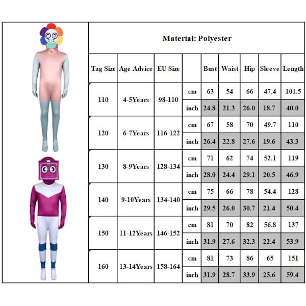 Halloween Dandy's World Cosplay -asu Body, juhlapuku, lasten haalariasu C 130cm