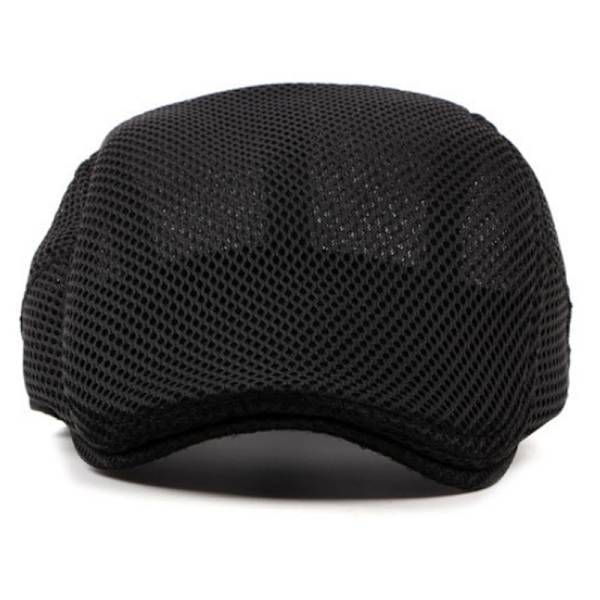 Rutnät Basker Mössor Herrkepsar Platt Topp Solskydd Vuxen Black