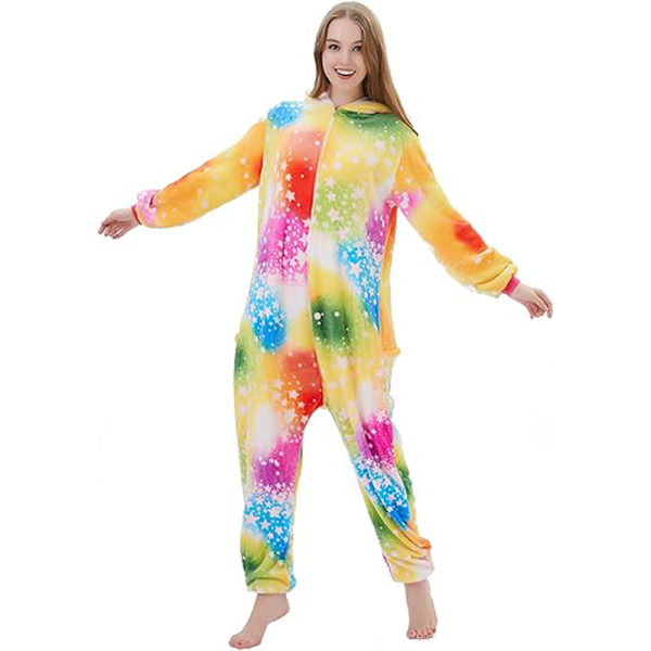 Voksen Unisex Tegneserie Onesie Pyjamas Cosplay Jul Nattøj Jumpsuit Kostume B M