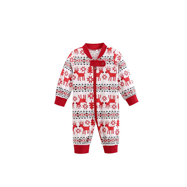 Familjematchande pyjamas för barn, spädbarn, jul, julhjortstryck, vuxen nattkläder, pyjamas, pyjamasset Baby 6-9M