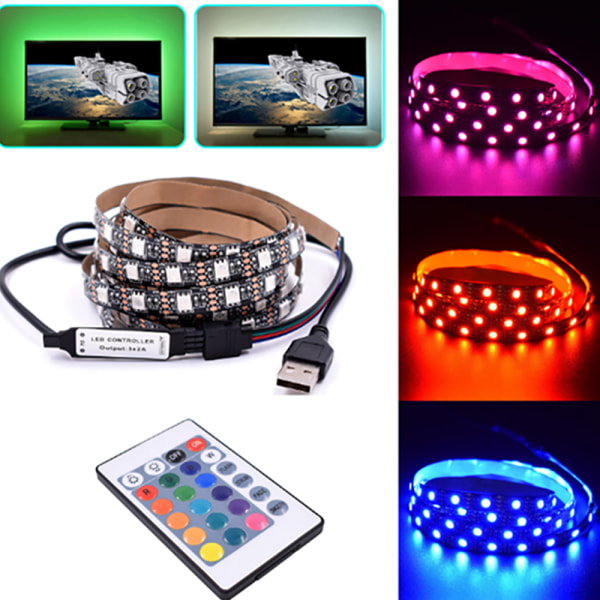 LED 5050 RGB Strip Lights med bluetooth musikljusfält 2m