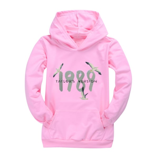 Barn Flickor Taylor Swiftie Hoodie Hooded Sweatshirt Toppar / Casual träningsoveraller Pink 160cm