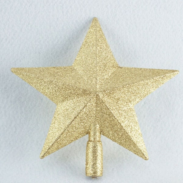 15cm Femuddig stjärna Julgran Topper Glitterdekoration Golden 15cm