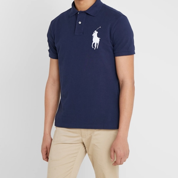 PoloRalphLauren Herr Classic Fit Kortärmad Poloshirt Royal Blue-White M