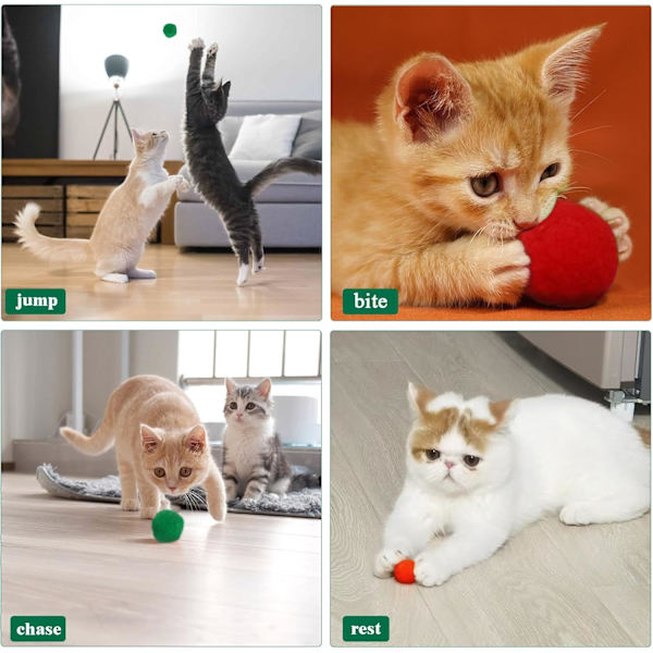 Katt Leksaker Bollkastare 30st Jul Katt Leksaker för Innekatter Katt Leksaker Kattunge Leksaker Interaktiv Katt Leksak Katt Bollar Hämta Leksak med Pom Pom Bollar