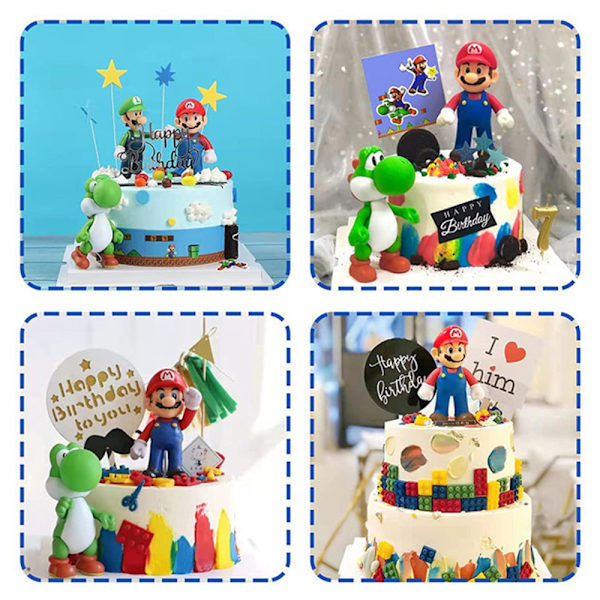 Super Mario Actionfigur Mario Pvc Leksaksfigurer Modell Samling C