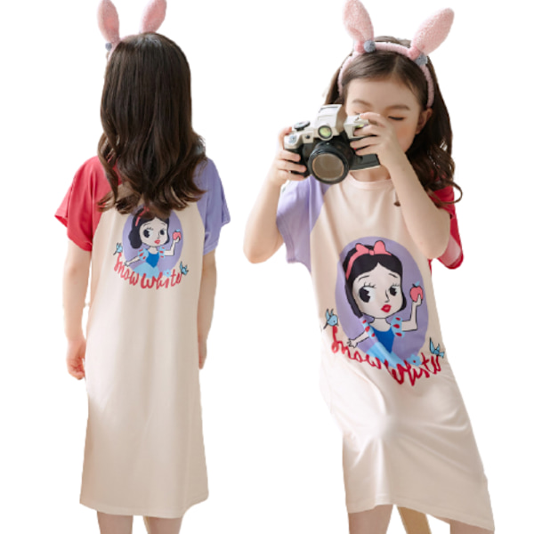 Liten flicka prinsessa pyjamas nattkläder flickor tecknad tryckt nattlinne nattklänning #3 18