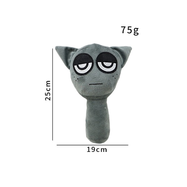 Sprunki Plysjdukke, 25 cm Sprunky Wenda og Gray Plysjleker, Sprunk Myke og Morsomme Utstoppede Leker Dukker for Fans og Venner Bursdag Grey