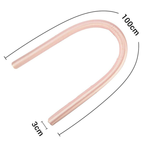 Hårrulle Heatless Curling Rod Pannband Silk Curling Ribbon Pink