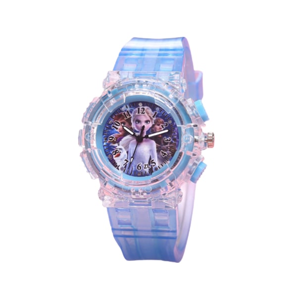 Kid Girls Frozen Anna Elsa Luminous Mechanic Watches Gift B