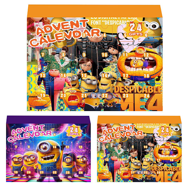 24 Fack Julkalender Blind Box Leksak - 20 Dagar Nedräkning Julkalender Mini Despicable Me Minionfigurer Present Till Barn Jul A