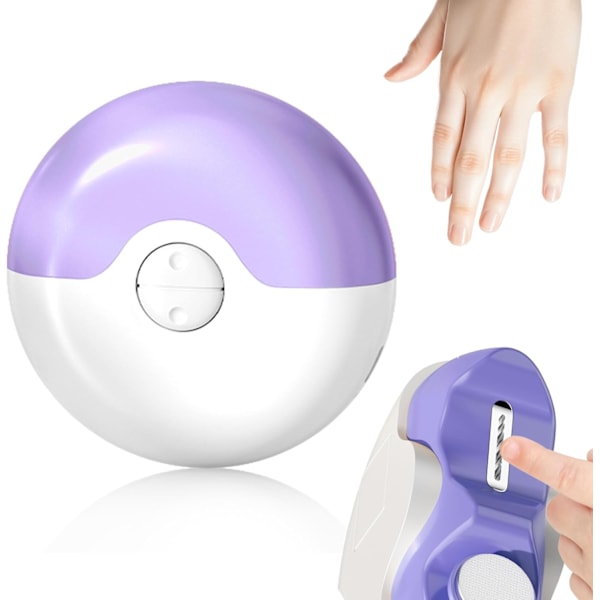 Uppgraderad 2-i-1 Elektrisk Poleringsautomatisk Nagelklippare, Elektrisk Nagelfil Passar för Äldre, Vuxna, Barn Purple