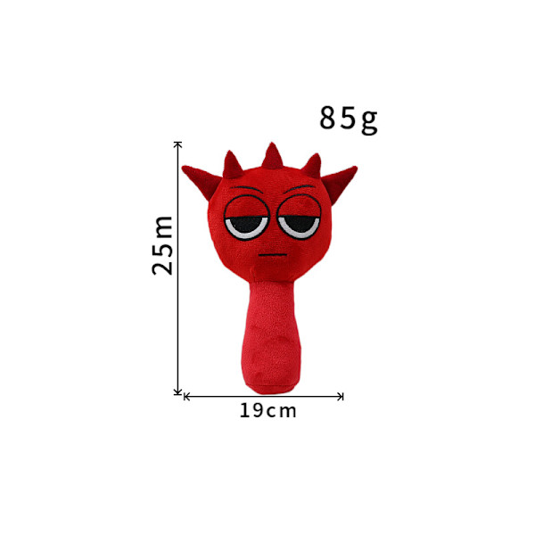 Sprunki Plysjdukke, 25 cm Sprunky Wenda og Gray Plysjleker, Sprunk Myke og Morsomme Utstoppede Leker Dukker for Fans og Venner Bursdag Red