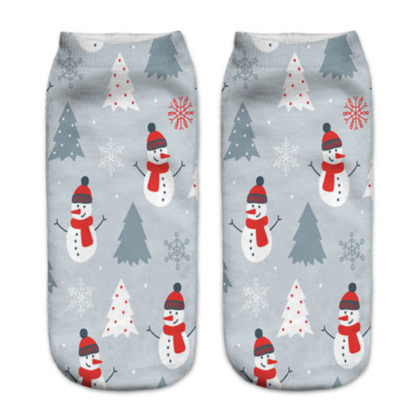 Julklapp Varmt Strumpor Vuxna Jul Nyhet Mjuk Låg Ankelstrumpor Forest Snowman 1 Pair