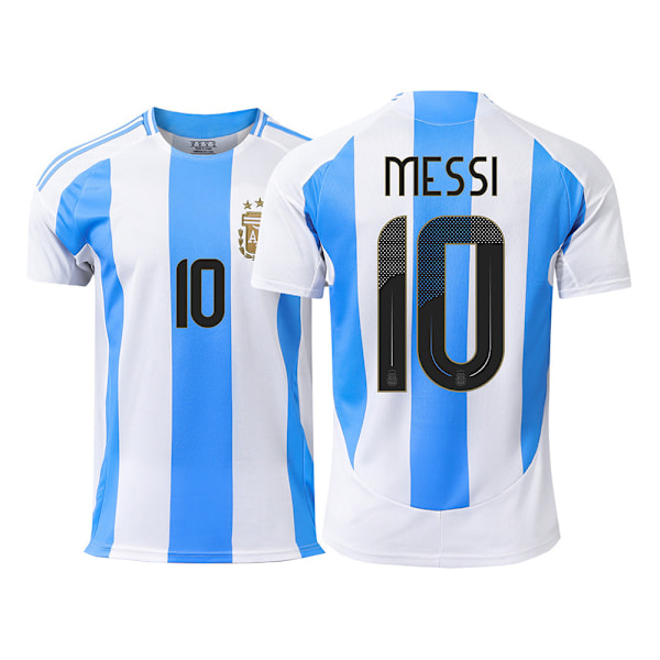 2024 Argentina Hemma Tröja Fotbollströjor, NO.10 MESSI Fotbollströja, Sport Träning Kortärmad Fotbollstopp för Herr Fotbollströja S