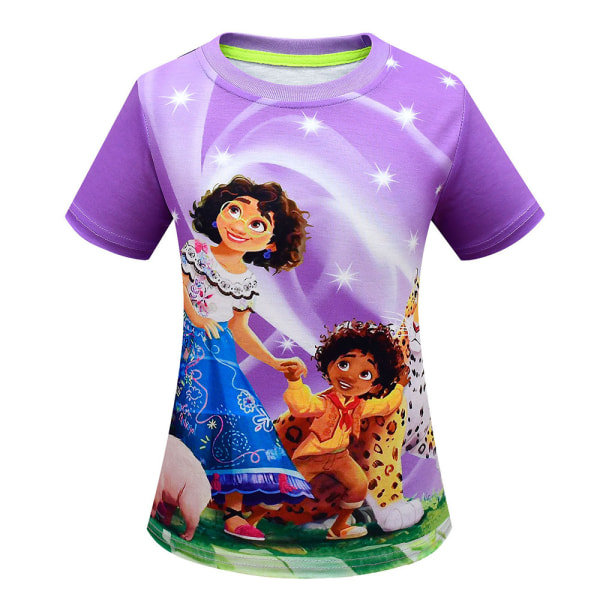 Encanto Mirabel T-shirt med printed T-shirt för barn flickor sommartröjor #2 Purple 4-5Year =EU98-110