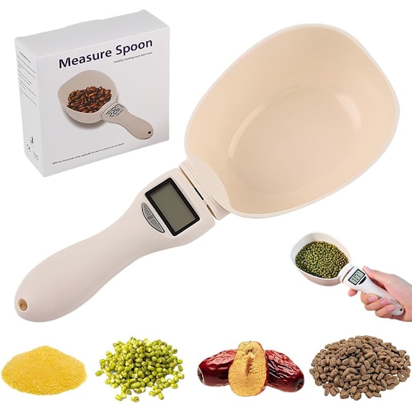 Digital Mätningsskeds Vågskala med LCD-Skärm och Utbytbara Skedar, Vägningskeds Vågskala 800 g/0.1 g Hög Precision